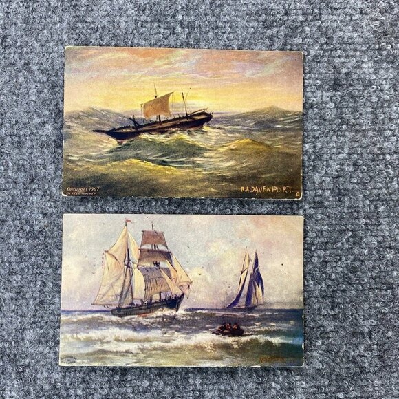 VTG Ships‎ Postcard Lot Of 11 Nautical Seafaring Cruise Military Masted Canal - Picture 16 of 16